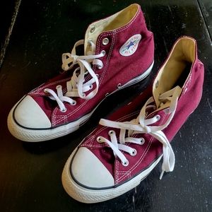 Maroon High top Converse Shoes